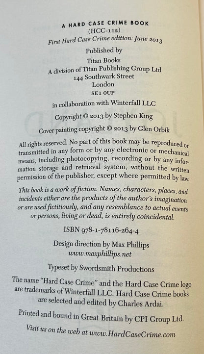 Joyland - Stephen King - First Edition