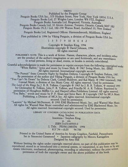 Insomnia - Stephen King - First US Edition