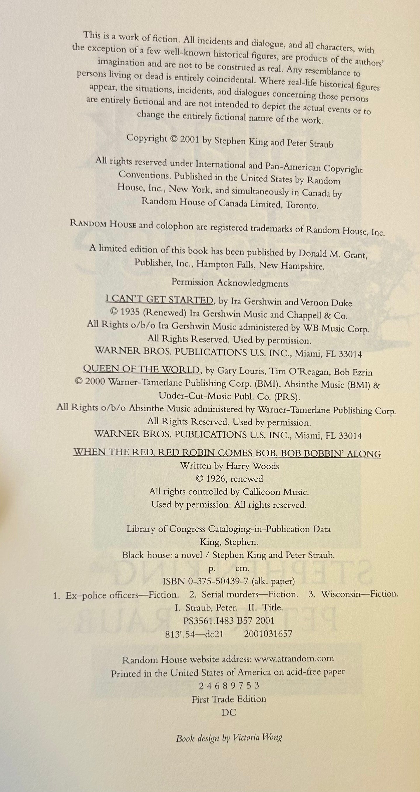 Black House - Stephen King & Peter Straub - First US Edition