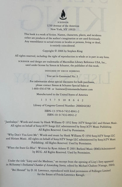 Lisey's Story - Stephen King - First US Edition