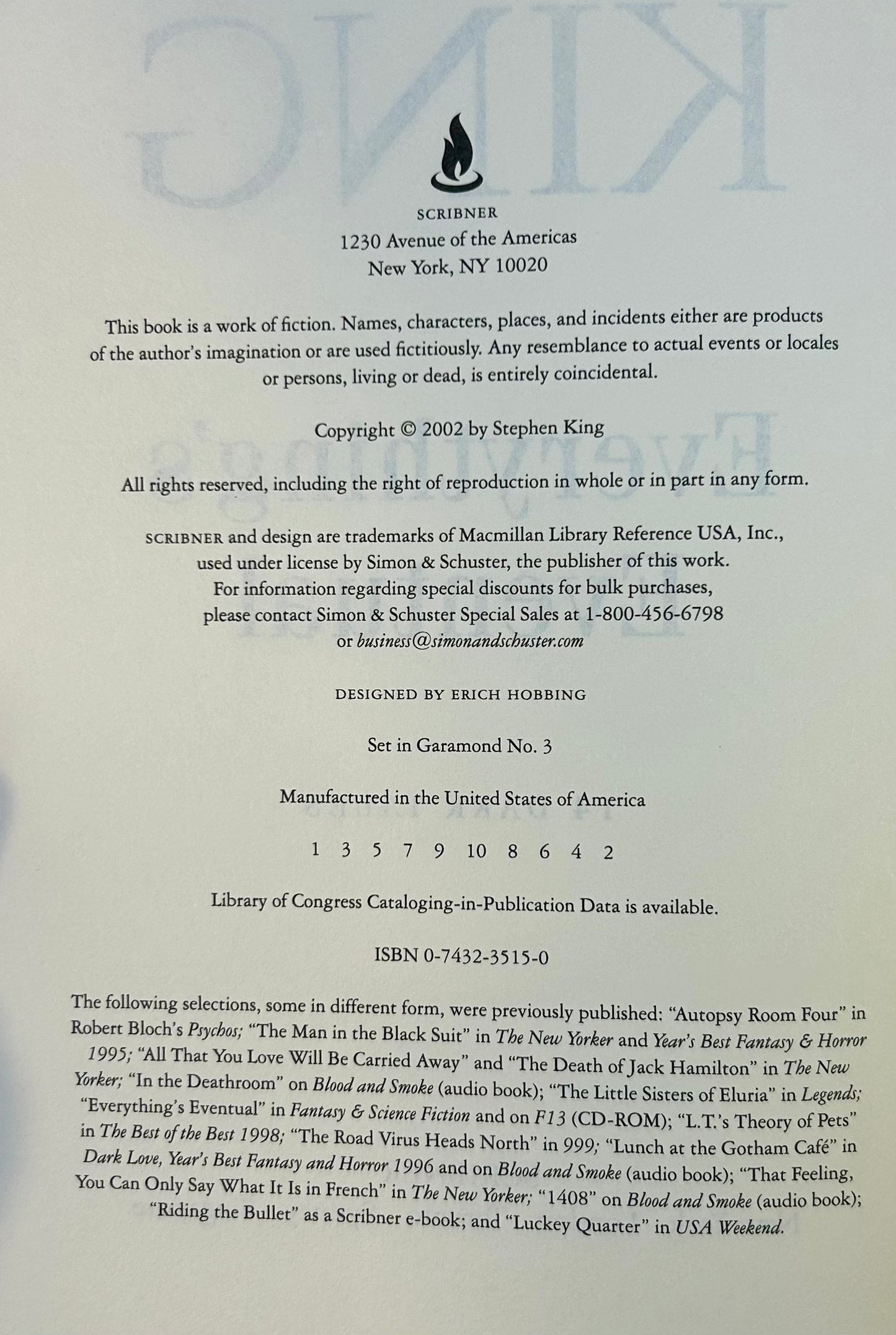 Everything's Eventual - Stephen King - First US Edition