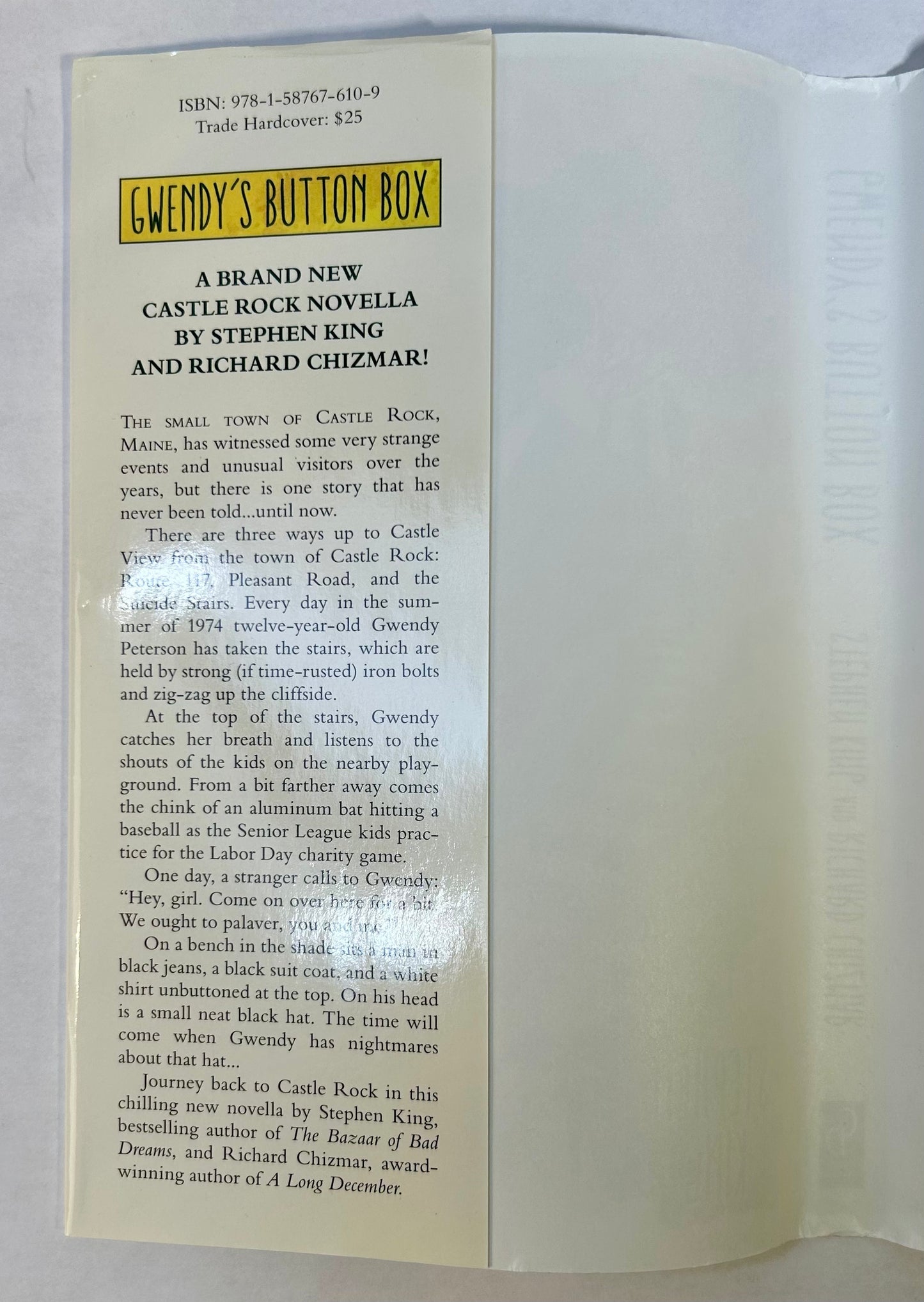 Gwendy's Button Box - Stephen King & Richard Chizmar - First US Edition