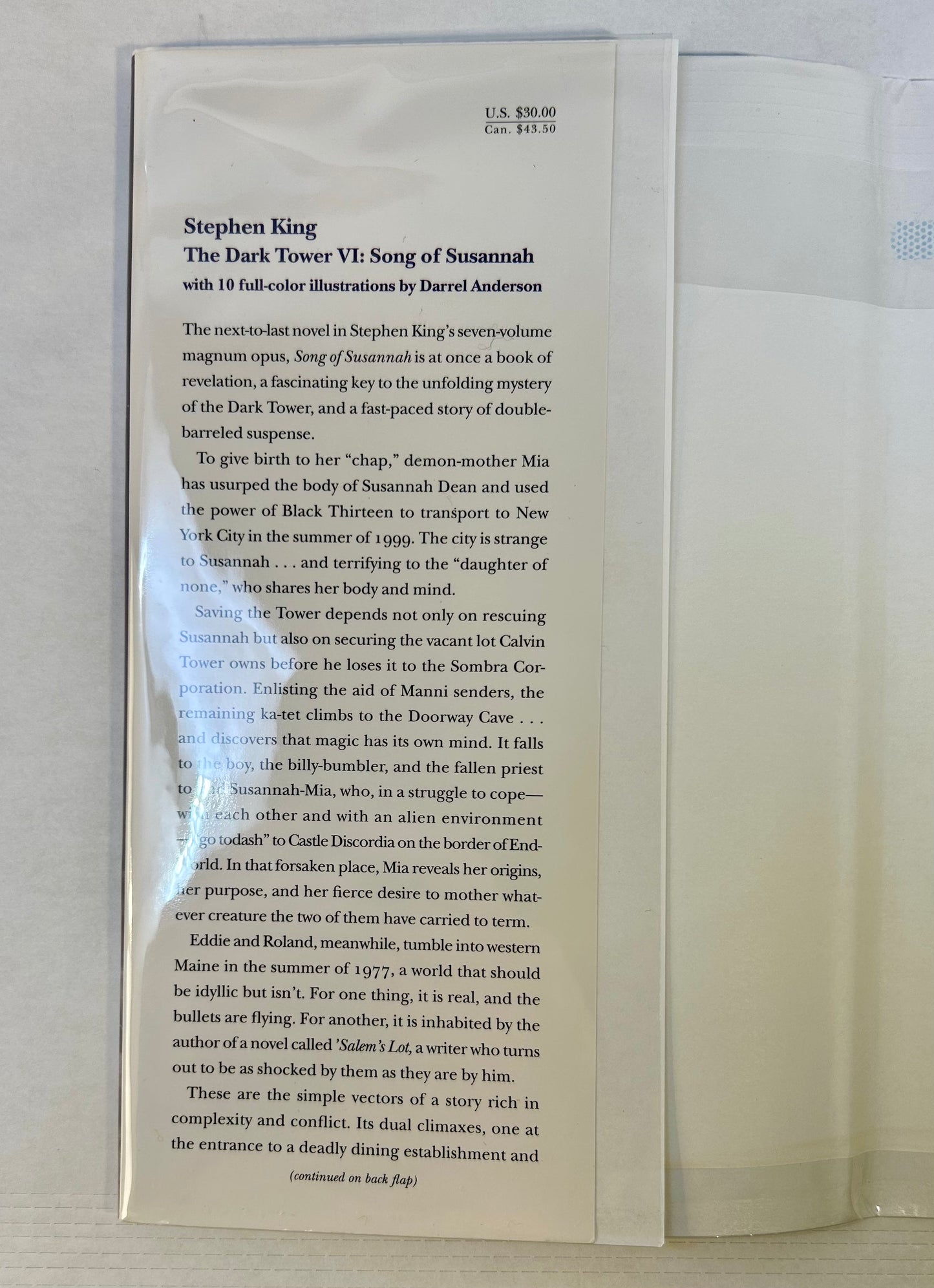 The Dark Tower VI - Song of Susannah - Stephen King - First US Edition