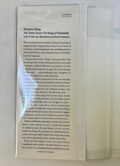 The Dark Tower VI - Song of Susannah - Stephen King - First US Edition