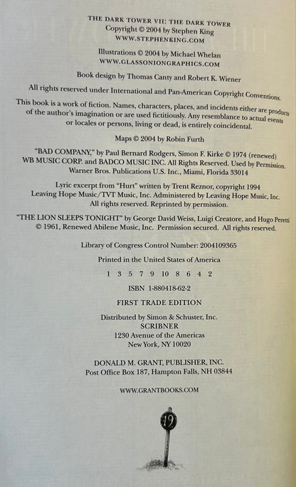 The Dark Tower VII - The Dark Tower - Stephen King - First US Edition