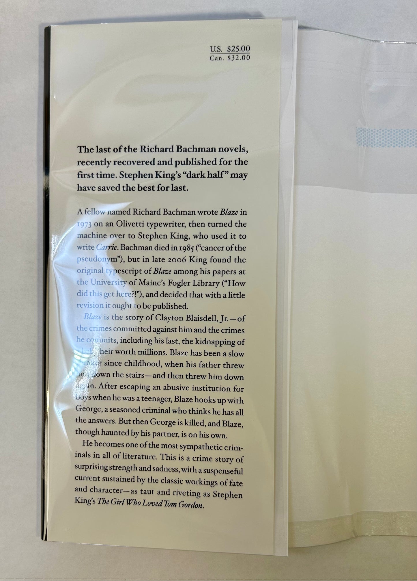 Blaze - Richard Bachman / Stephen King - First US Edition