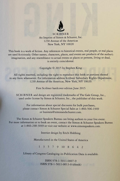 Finder's Keepers - Stephen King - First US Edition