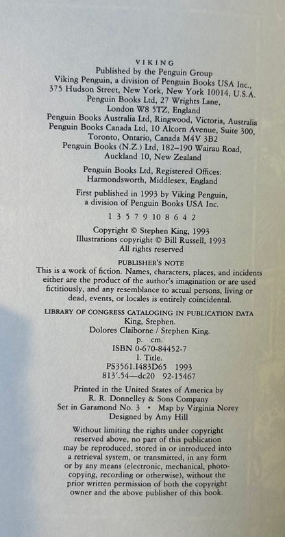 Dolores Claiborne - Stephen King - First US Edition