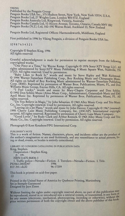 Desperation - Stephen King - First US Edition