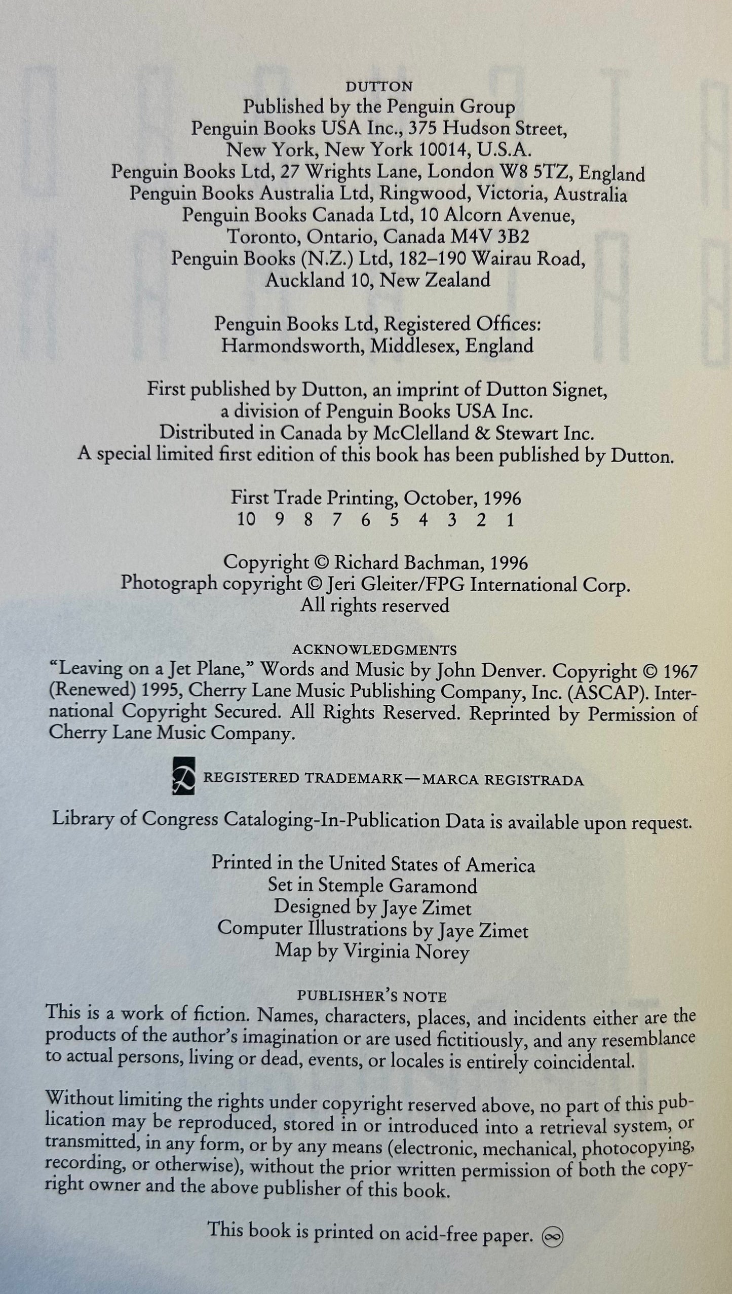 The Regulators - Richard Bachman/ Stephen King - First US Edition