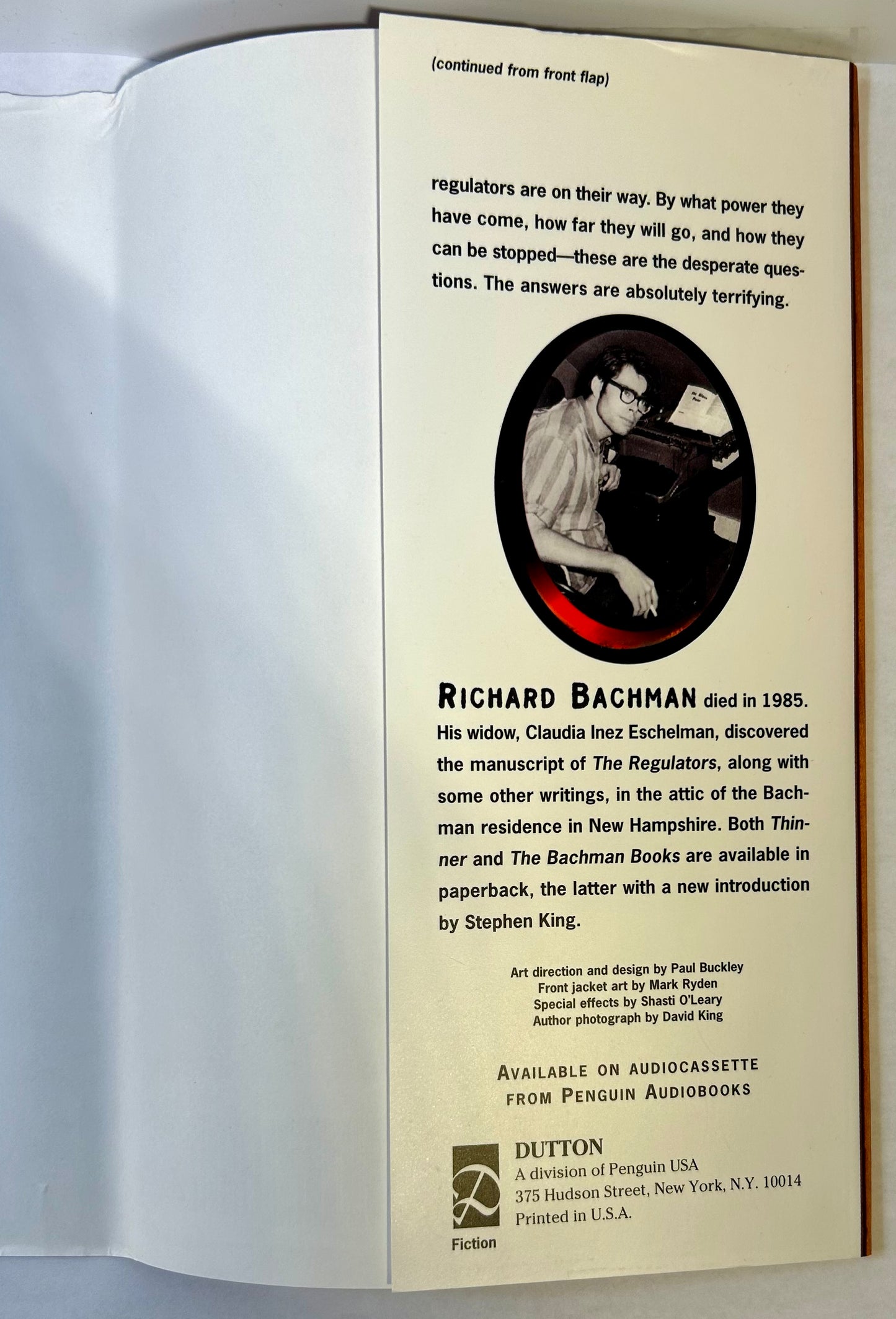 The Regulators - Richard Bachman/ Stephen King - First US Edition