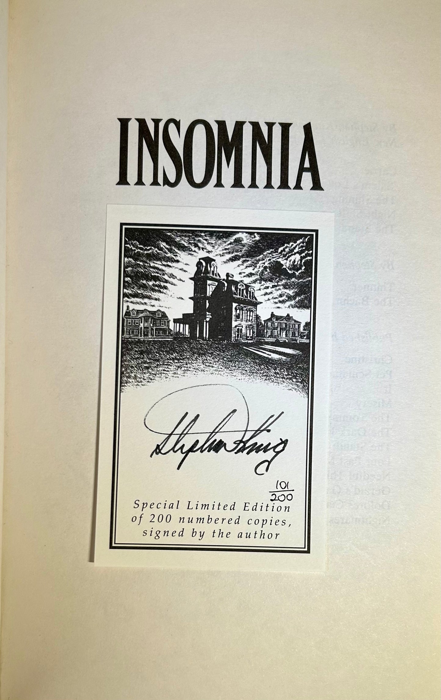 Insomnia - Stephen King - Signed Limited Edition (101/200)